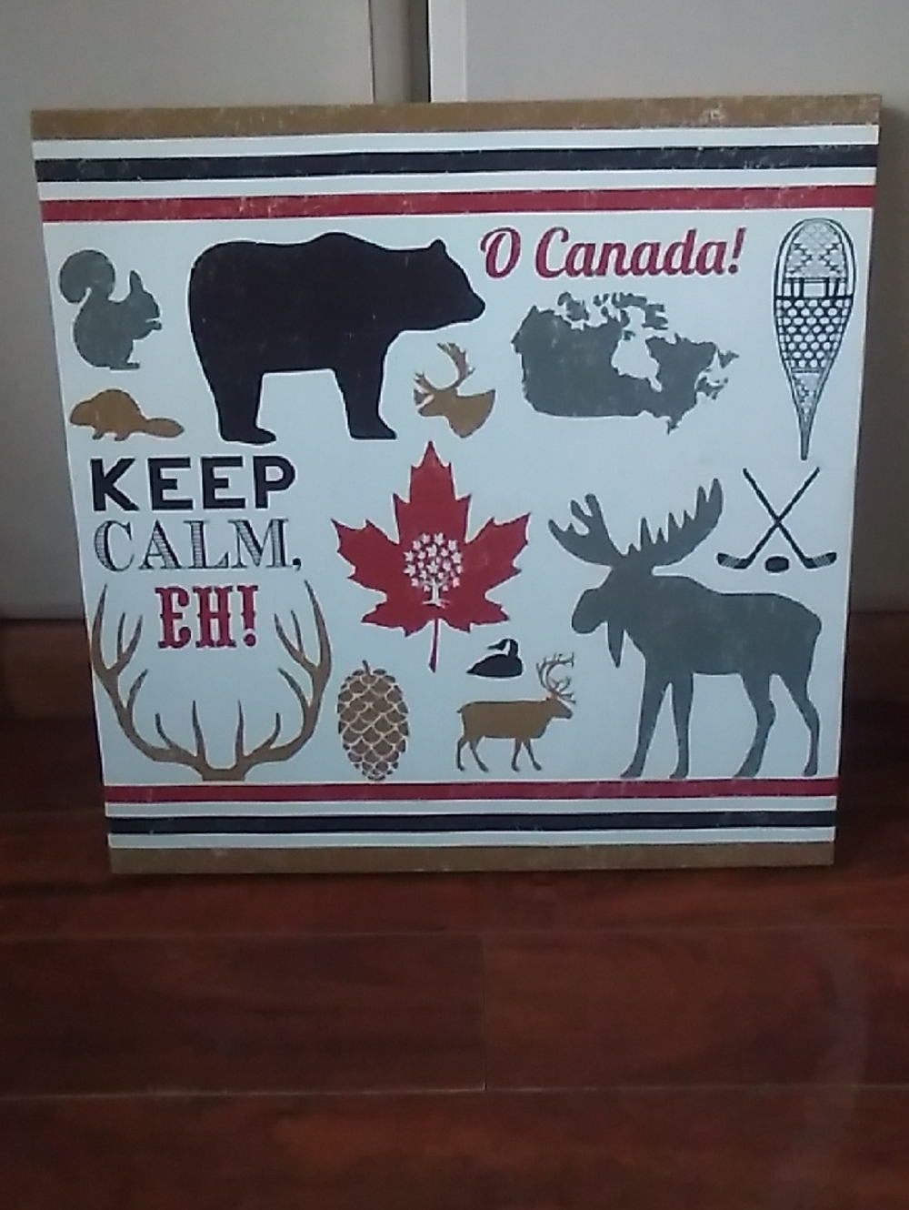 Keep Calm Eh! Canadian Woodland Wall Art - Maple Leaf & Moose